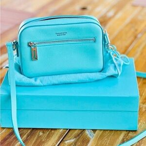 Tiffany & Co. Blue Leather Crossbody Bag